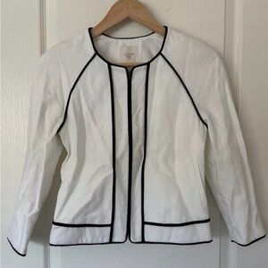 J. Crew Women's Blazer in White with Black Accents